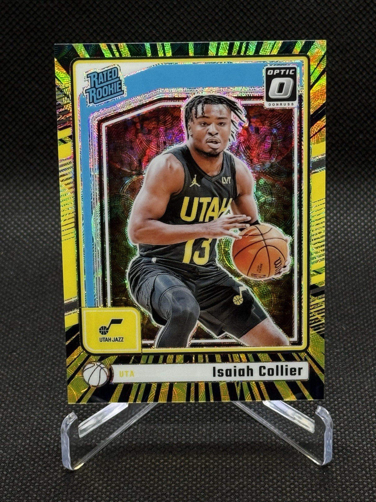 2024-25 Donruss Optic Isaiah Collier #295 RC Rated Rookie Electricity Scope /75