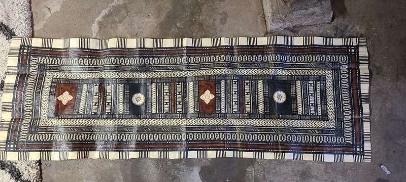 Fijian Handmade Tapa Cloth 6 Feet Long Geometric Ethnic Textile