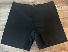 Chaps Men's Big & Tall Flat Front Black Dress Shorts Size 46 Waist NWT