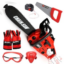 Toy Life Toy Chainsaw Kids Tool Set Gloves Toddler Pretend Play Construction