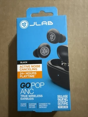JLab Go Pop ANC True Wireless Bluetooth Earbuds Black