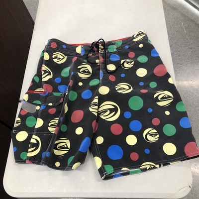 Quicksilver vintage board shorts Colorful Dots & Logos Rare Surfboard Wax Comb