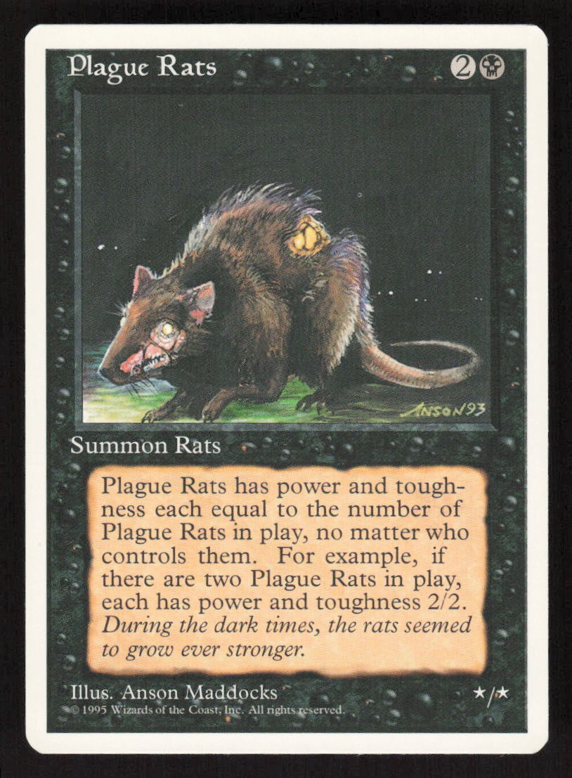 1995 Plague Rats Fourth Edition MTG