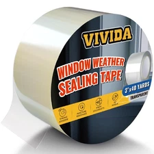 VIVIDA Transparent Window Weather Sealing Tape for Winter, 3 Inch x 120 FT (4...