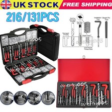 261Pcs Thread Repair Kit HSS Drill Helicoil Metric Set Heli Coil Tap Insert Case