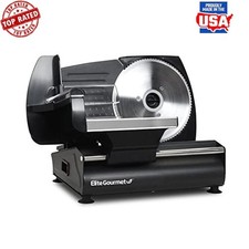 Electric Deli Food Meat Slicer Removable Stainless Steel Blade Adjust Thickness