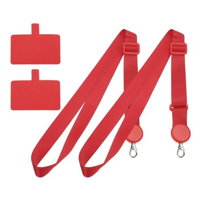2 Stück verstellbare Telefonmanschette mit rotem Patch für Crossbody Hals