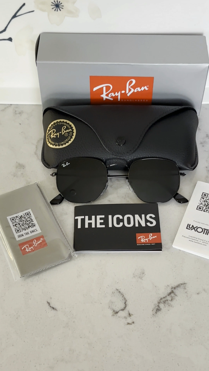 Store Display Rayban Hexagonal RB3548N Black 51mm Men  display picture 1