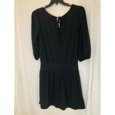 Mossimo Supply Co. Black Mini Dress 3/4 Sleeve Tie Back Casual Cute