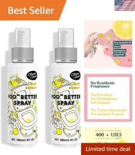 Natural Essential Oil Toilet Spray, 6.8 oz Citrus Scent - 400+ Uses Guaranteed