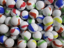 2 Pounds Of A Nice Mix Of Beach Ball Striped Glass Marbles 1 inch Size