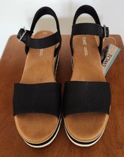 NIB Toms Diana Black Heavy Canvas Size 10