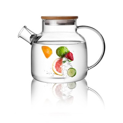 Cnglass Glass Stovetop Safe40.6Oz Clear Tea Pot Removable Filter Spoutloose