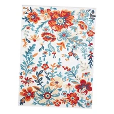  Hibiscus Bloom Modern Floral Indoor Outdoor Area Rug, UV Fade Resistant, High 