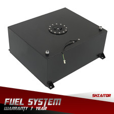 Black 80L 20 Gallon Aluminum Race Drift Fuel Cell cap Tank with Level Sender