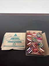 VINTAGE CORNING SHINY BRITE UNSILVERED STRIPPED BALL CHRISTMAS ORNAMENT 2”