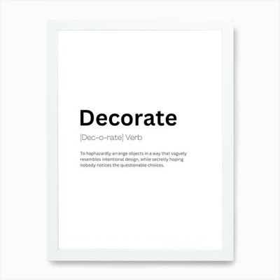 Decorate Definition Meaning Art Pri Framed Wall Art Poster Canvas Print Picture