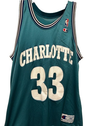 Champion Charlotte Hornets Mourning Johnson #2 #33 Teal Jersey Size 44 NBA*read*