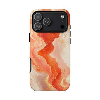 For iPhone / Galaxy / Pixel | Phone Ink Case - Radiant Peach Marble Swirls