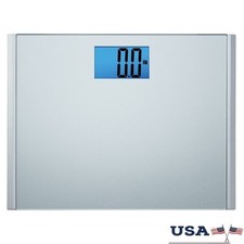 Ultra Wide Bathroom Scale Digital 440 LB Capacity Backlit Display Tempered Glass