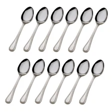 Wallace Continental Bead 18/10 Stainless Steel Teaspoon (Set of Twelve)