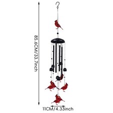 Elegant Charming Sturdy Easy-To-Hang Graceful Outdoor Garden Cardinal Wind Chime