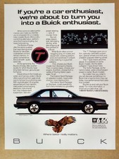 1987 Buick Lesabre T-type Coupe Vintage Print Ad 1987 Buick Lesabre T-type Coupe Vintage Print Ad