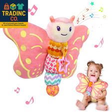 Baby Toys 0-6 Months,Infant Musical Sensory Stuffed Animal with Squeaker,Rattle,