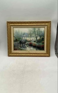 Sunday Outing Horse Carriage Scene Art Print Framed By Thomas Kinkade With COA