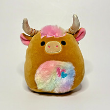 Candela the Highland Cow Squishmallows Plush Rainbow Mane Horns