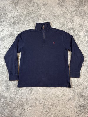 POLO Ralph Lauren Half Zip Pullover Navy M Herren Baumwolle
