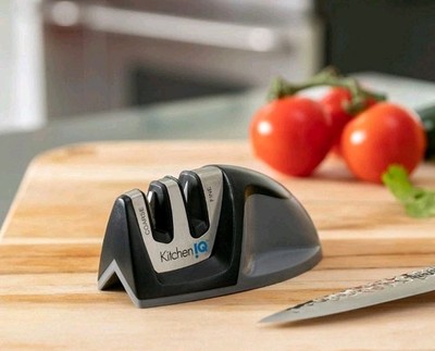 Kitchen IQ Edge Grip 2-Stage Knife Sharpener, For Straight & Serrated Blades! 