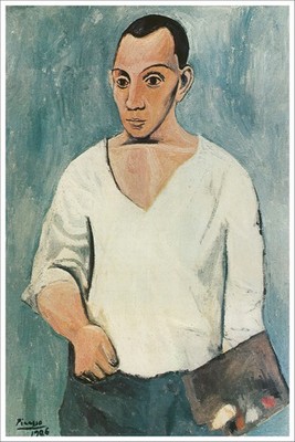 Artist Pablo Picasso Poster Print of Painting Self Portrait with Palette 1906