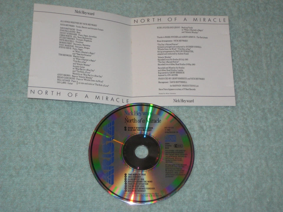 Nick Heyward North Of A Miracle first West Germany CD (1983) EX+, Haircut 100 - Image 3 of 4