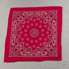 Vintage Hav a Hank Handkerchief Red Paisley Made in USA Bandana Selvedge RN15187