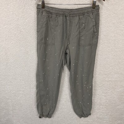 Thread & Supply Paint Splatter Jogger Pants Women s M Green Casual Athleisure