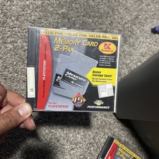 PERFORMANCE PlayStation 1 Memory Card 2-Pak w/Case K-Mart Sealed