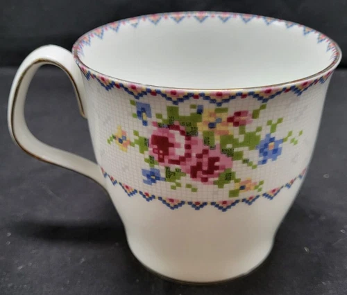 Vintage Royal Albert Petit Point Coffee Cup Mug Bone China England Discontinued
