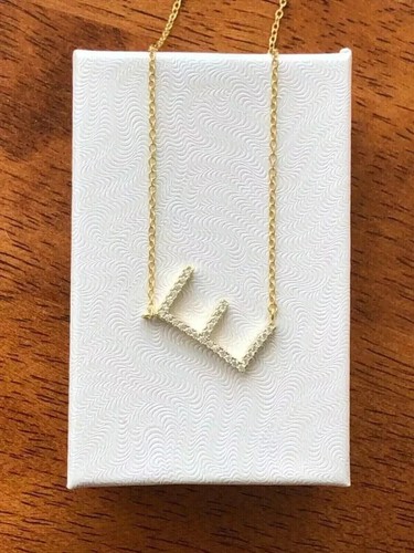 1Ct Round Cut Lab-Created Diamond Letter "E" Pendant 14K Yellow Gold Plated - Picture 5 of 5