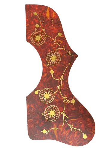 PG-J200-R0T Tortoise w/ Gold Design Acoustic Pickguard For Gibson/Epi