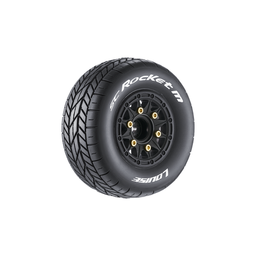 SC-Rocket M Oval Track 1/10 Short Course Tires/Rims Soft, 12, 14, 17mm Hex (2pc) - 第 1/4 張圖片