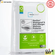 Mattress Cover Waterproof Anti-Allergen Zippered Bed Bug Protector, Select Sizes