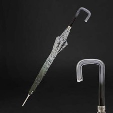 Designer Premium Quality Studded Grey Umbrella with Skulls Print for Her