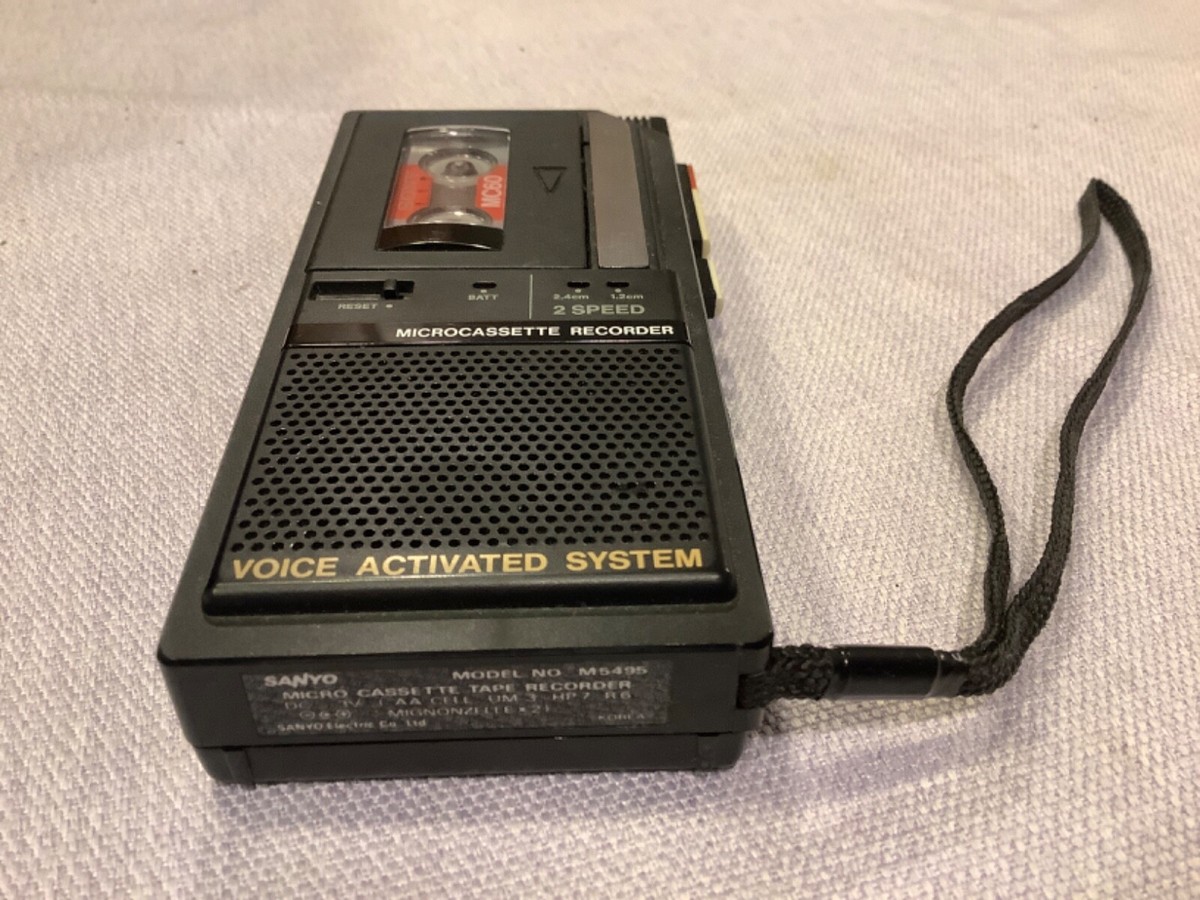 Sanyo M5495 Microcassette Recorder 2 Speed Voice Activated System