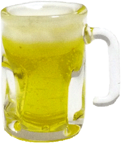 Dollhouse Miniature Beer in Glass Stein with Handle -- 1:12 Scale - Picture 1 of 2