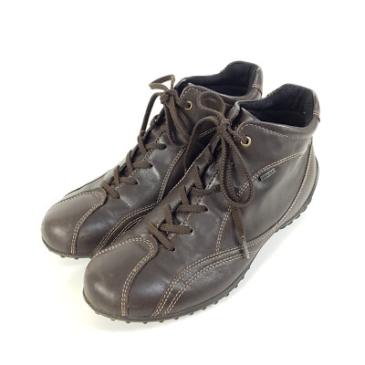 Ecco Gore-Tex Boots Womens Size 38 Brown Leather Mid Top Shoes