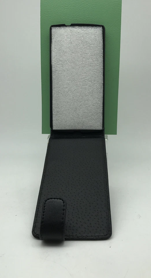 Cover case a FLIP Verticale per LG NEXUS 4 Rigida Nera Pelle - Immagine 3 di 4