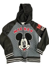 Mickey Mouse Disney Full Zip Quilted Front Sweatshirt Youth Size 5 Hooded