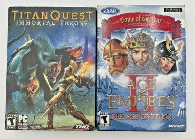 Microsoft PC Games Titan Quest Immortal Throne And Age Of Empires II Lot of 2