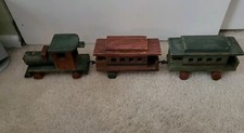 3 Piece Handmade Wooden Train Set